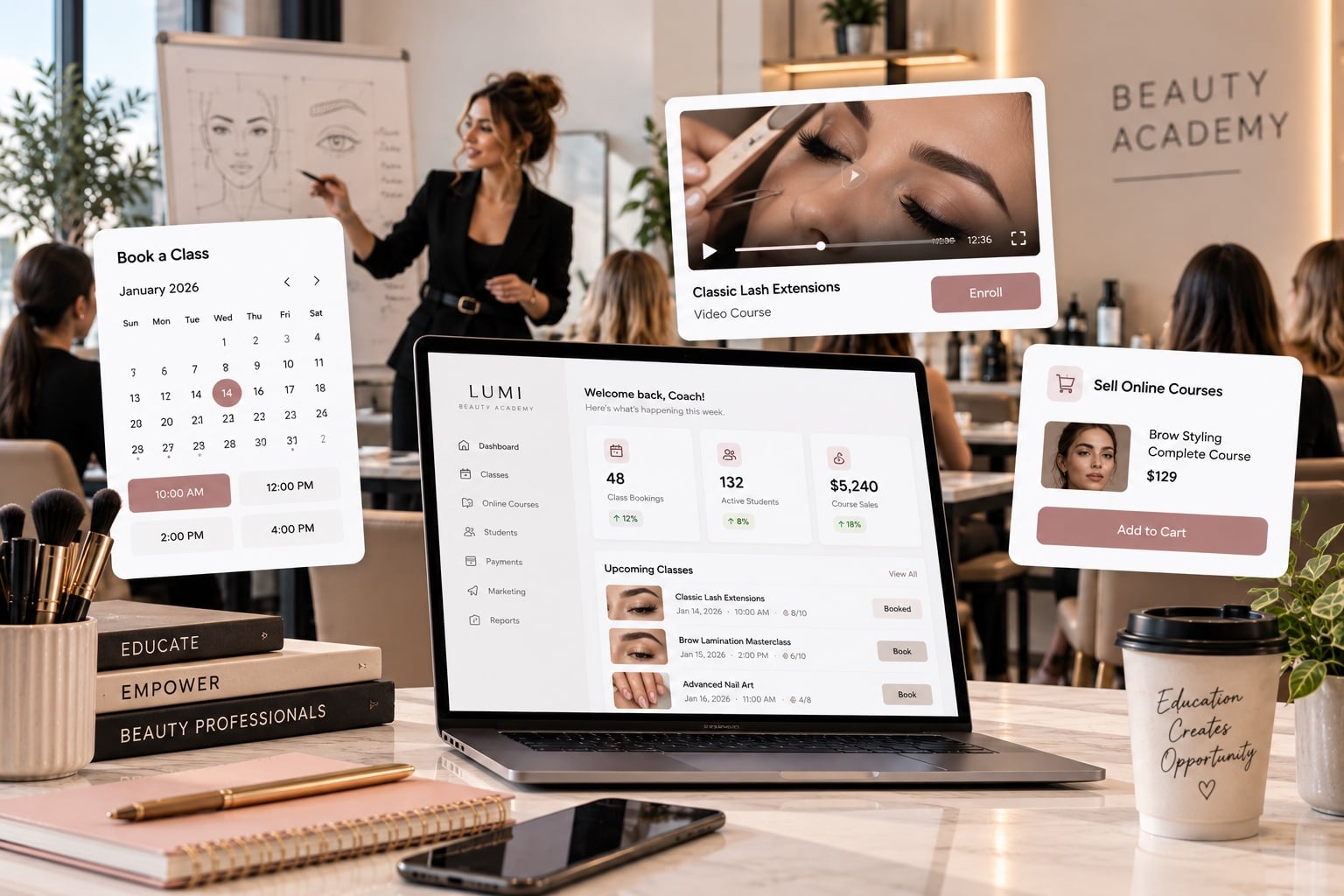 beautyacademycover The Altegio Times Best software for beauty academies to book classes and sell video courses