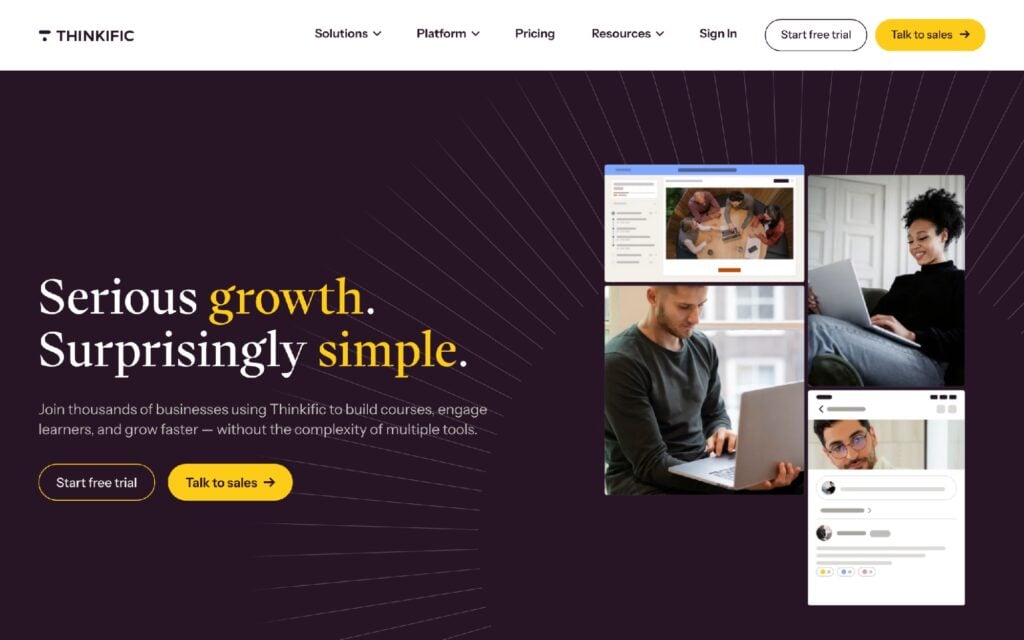 beautyacademythinkific The Altegio Times Thinkific homepage course platform for selling a beauty academys online course