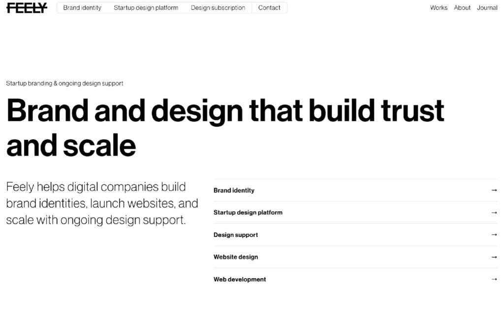 brandingagenciesfeelystudio The Altegio Times Feely Studio homepage branding and website studio with a design subscription