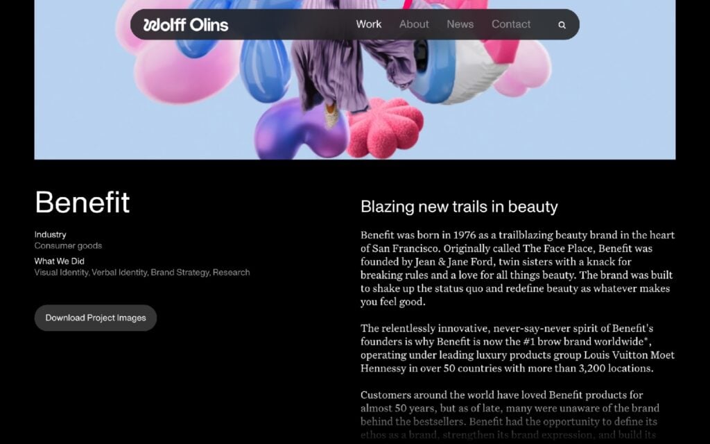 brandingagencieswolffolins The Altegio Times Wolff Olins Benefit case page brand system for a beauty brand with thousands of locations