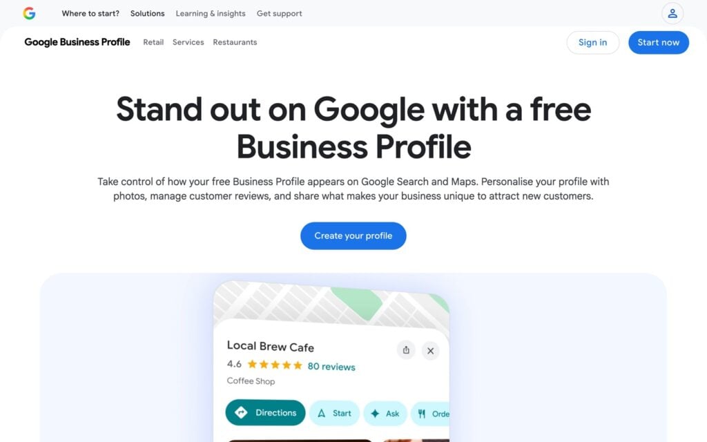 Google Business Profile page a free listing on Google Search and Maps for independent stylists