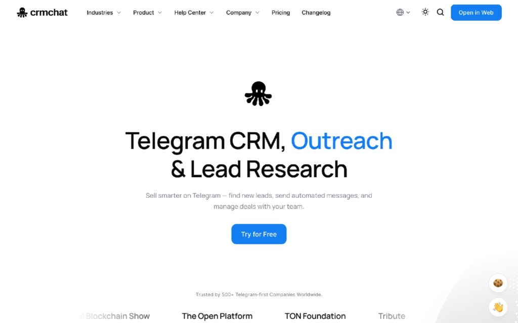 salonsoftwaretoolscrmchattelegram The Altegio Times CRMchat Telegram CRM homepage first screen