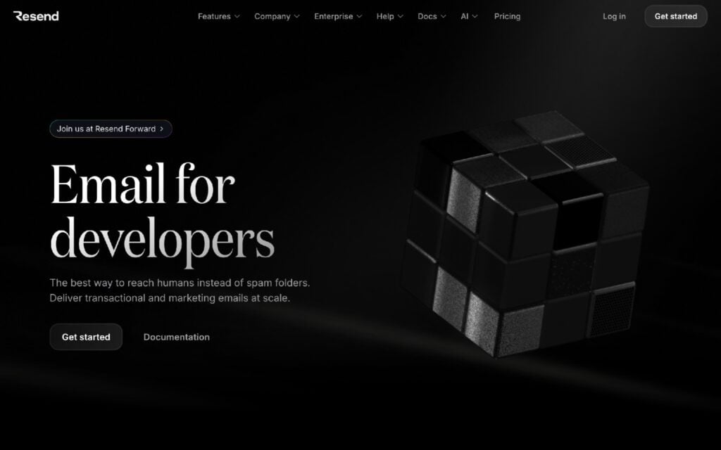 salonsoftwaretoolsresendtransactional The Altegio Times Resend transactional email API homepage first screen