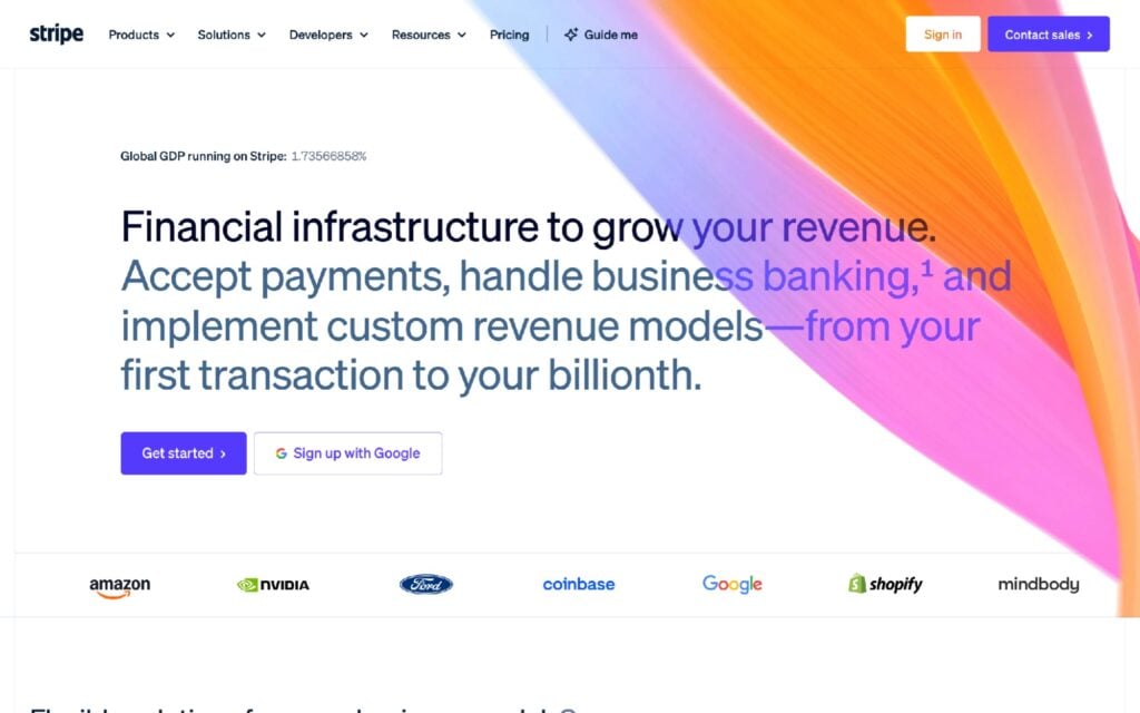 salonsoftwaretoolsstripepayments The Altegio Times Stripe payments homepage first screen