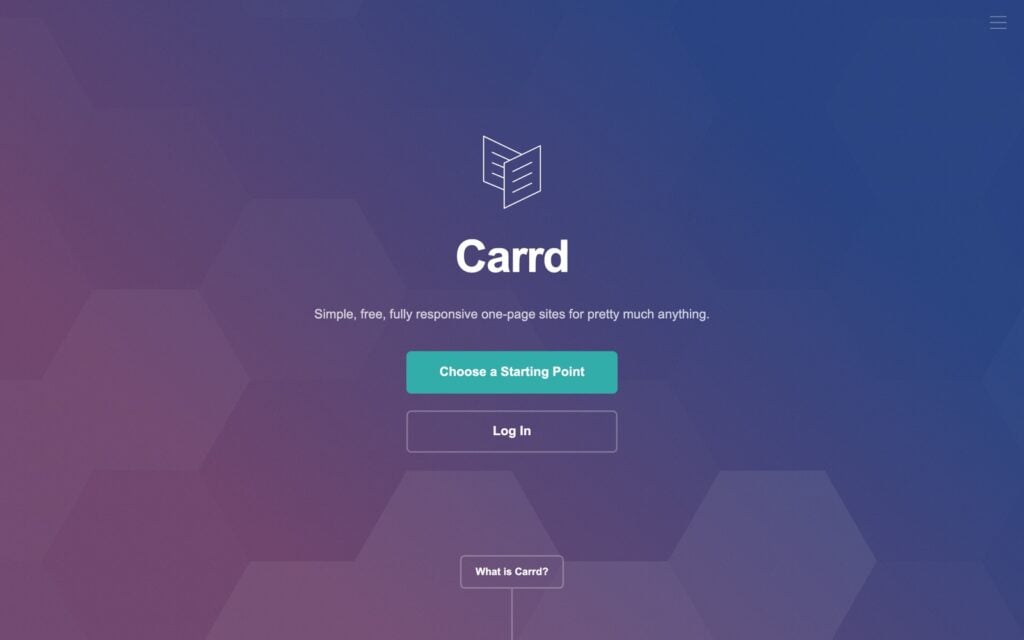 Carrd home page one page website builder for a barbershop