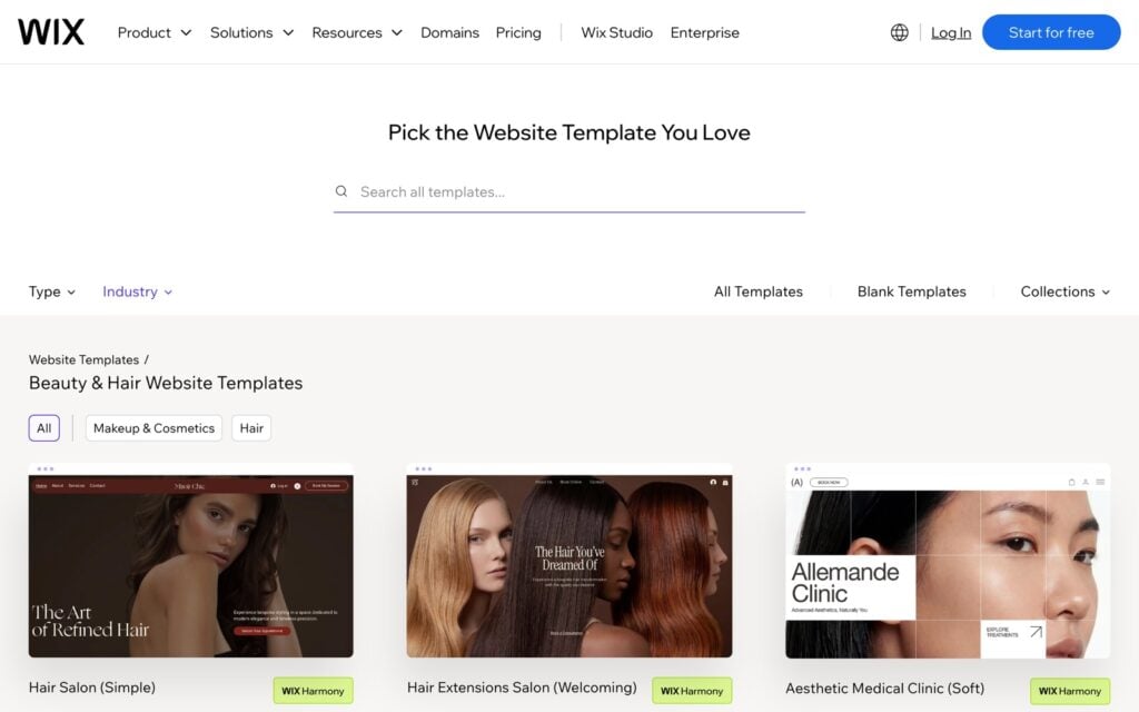 Wix Beauty  Hair website templates for salons and barbershops