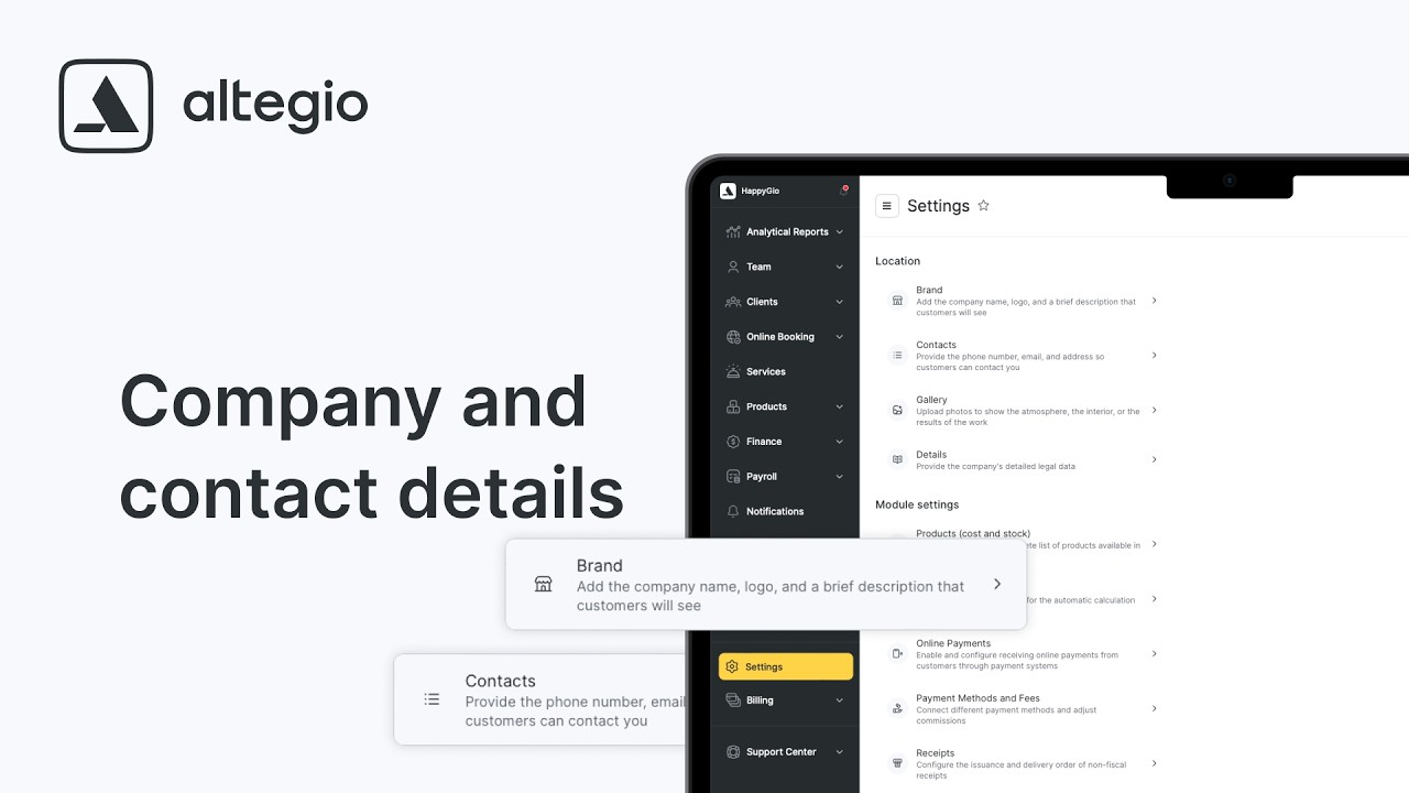 1. Basics: Setting Up Company and Contact Details