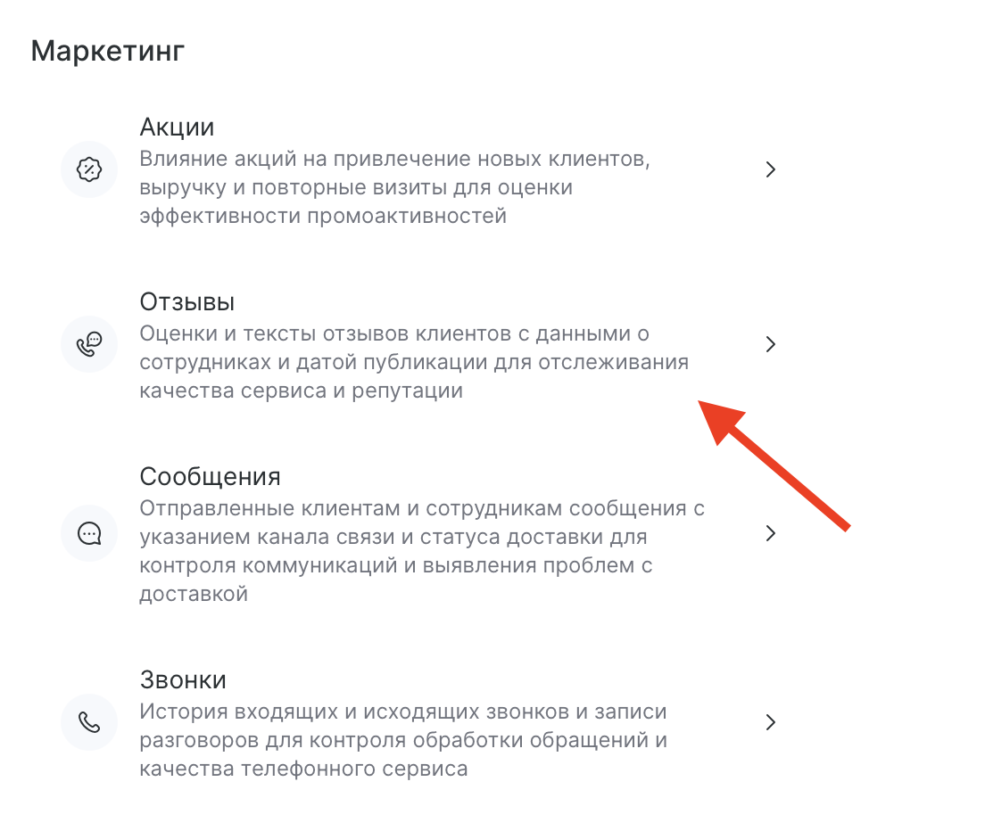 Запрос отзыва после визита, запись на который создана через виджет