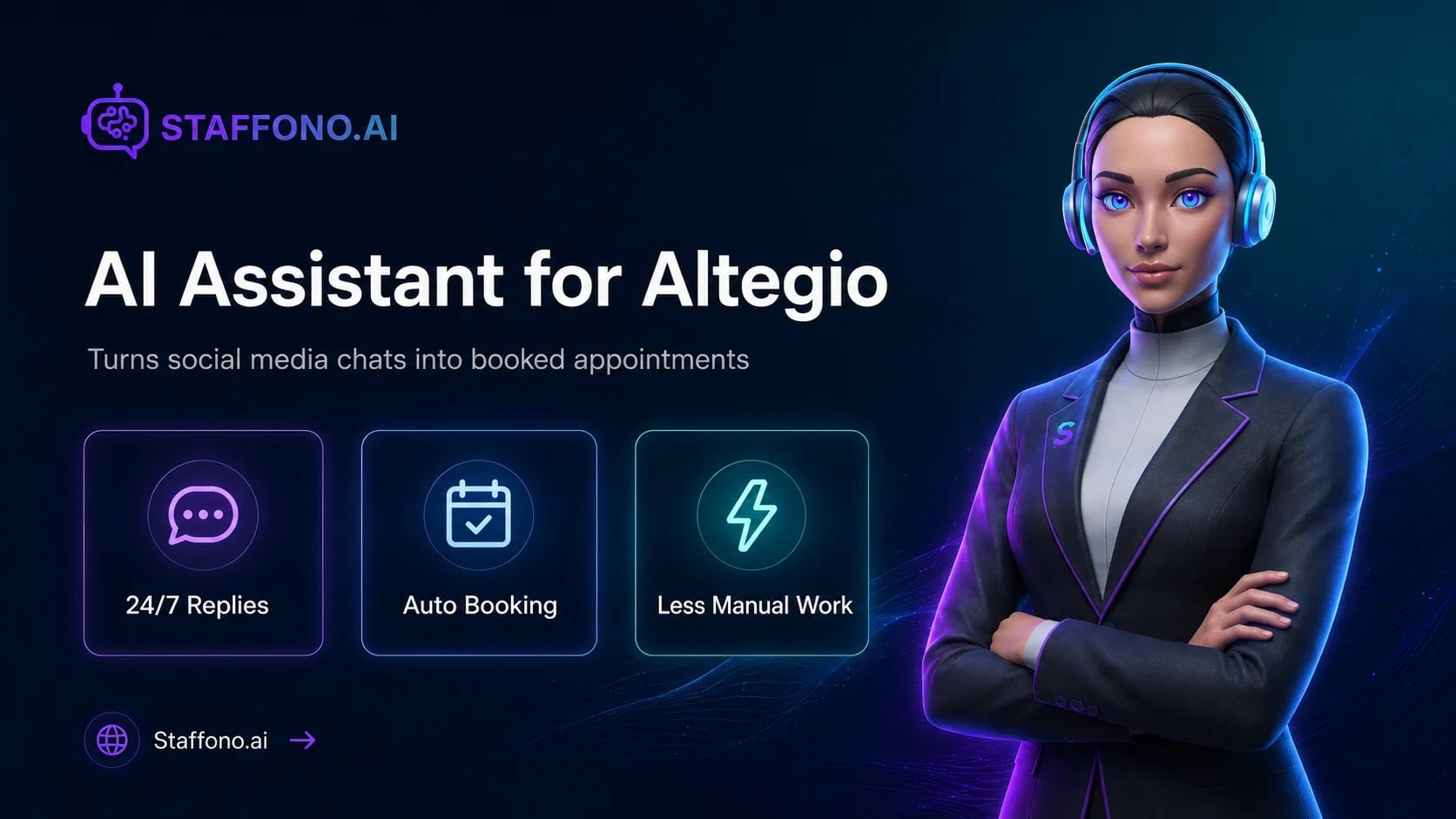 Staffono.ai: ИИ-сотрудник для Altegio, ответы 24/7 и автоматическая запись