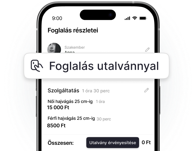 telefonképernyő, amelyen a &aposappointment details&apos egy lebegő tooltip olvasható &aposbooking with membership&apos egy szolgáltatáslista felett és egy &aposmembership validated&apos gomb | altegio | altegio