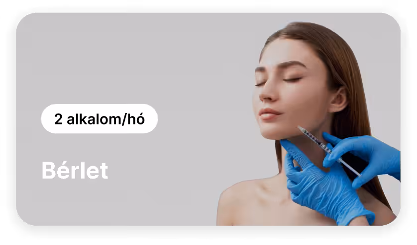 woman receives a cosmetic injection in the jawline from gloved hands overlay text reads &apos2 sessionsmonth membership&apos | altegio | altegio