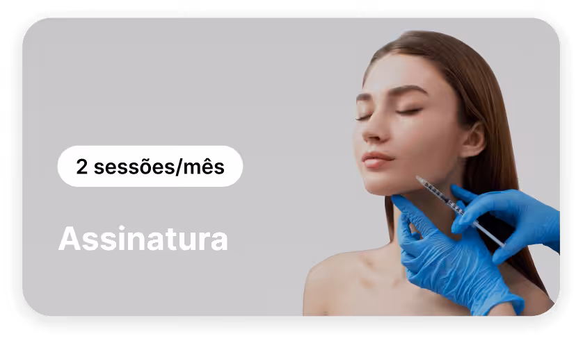 woman receives a cosmetic injection in the jawline from gloved hands overlay text reads &apos2 sessionsmonth membership&apos | altegio | altegio