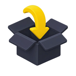 Icon: an open box with an arrow pointing into it
