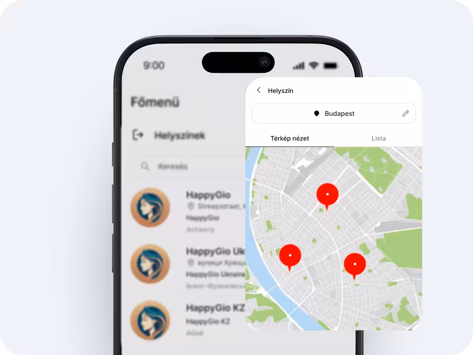 okostelefon-képernyő, amelyen a „Saját kártyáim” alkalmazás látható a „Tagságok” és „Ajándékkártyák” fülökkel; egy lila havi bérletkártya átfedi a képernyőt, amelyen a „Még 24 látogatás van a 30-ból” és „Érvényes: 2024.12.12-ig” felirat látható&felirattal, valamint a felhasználó avatárjával | altegio | altegio